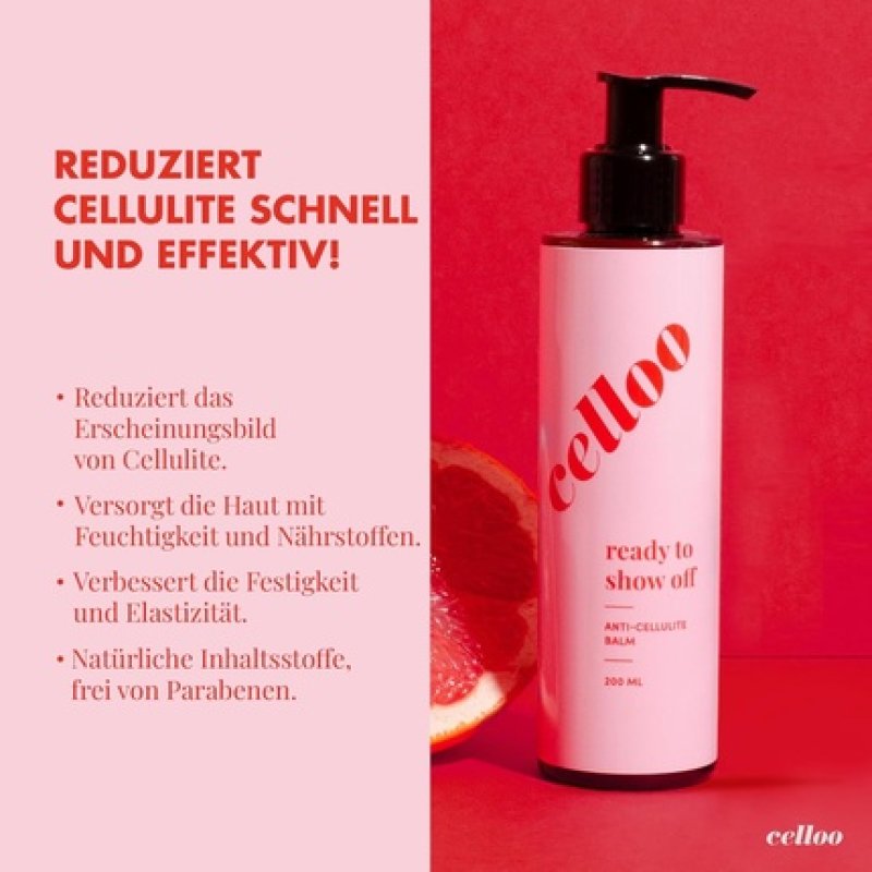 Celloo Anti-Cellulite Cream for Women 200ml - Body Lotion for Dry Skin