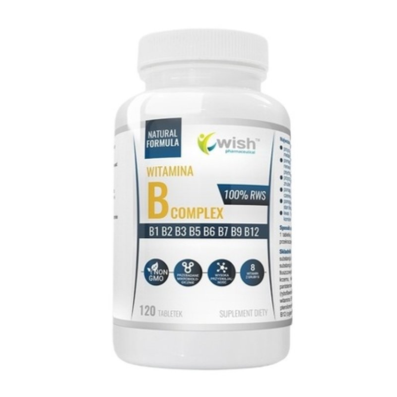 Wish Pharmaceutical Vitamin B Complex Dietary Supplement 120 Tablets