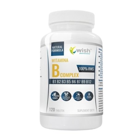 Wish Pharmaceutical Vitamin B Complex Dietary Supplement 120 Tablets