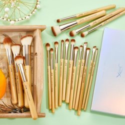 Jessup Brand 20pcs Beauty Bamboo Professional Makeup Brushes Set Foundation Powder Eye Shader T145