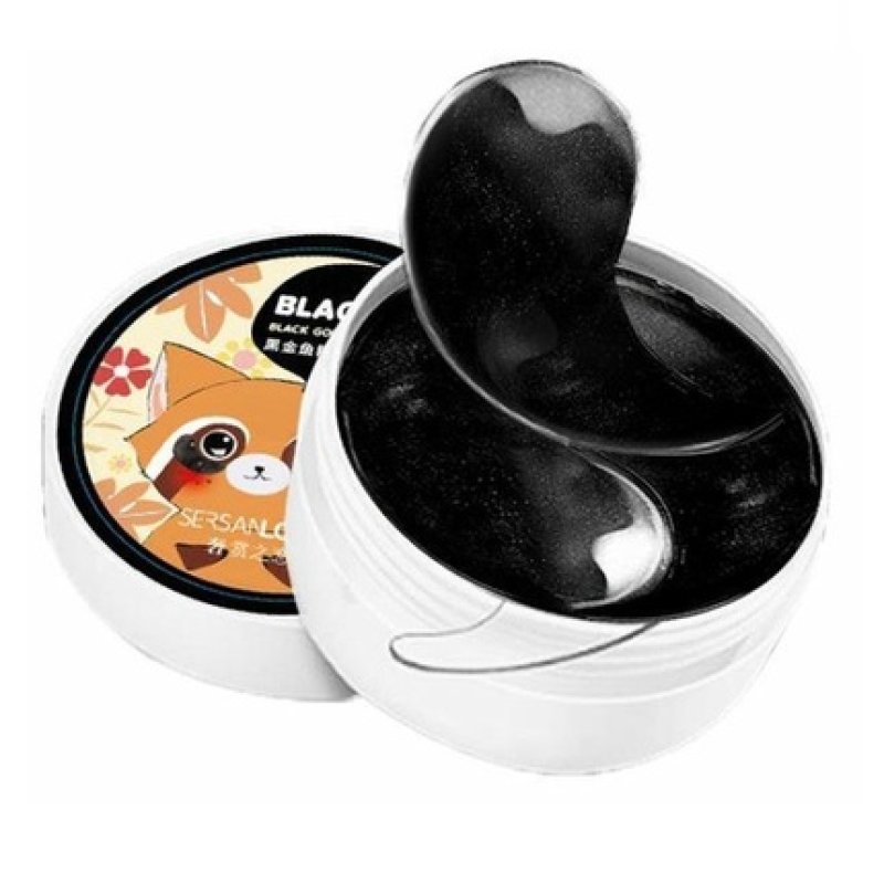 Sersanlove Eye Gel Mask Hydrogel Eye Patches Black Gold Caviar 60 Pieces