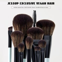 Jessup Makeup Brush Set 6pcs Double Sided Foundation and Contour Brushes