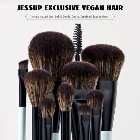 Jessup Makeup Brush Set 6pcs Double Sided Foundation and Contour Brushes