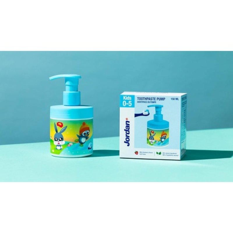 Jordan Kids Toothpaste Pump 150ml Strawberry