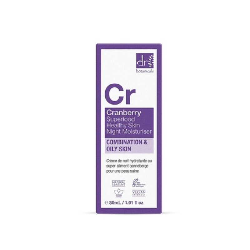 Dr Botanicals Apothecary Collection Cranberry Superfood Healthy Skin Night Moisturizer 30ml 1.01 fl oz