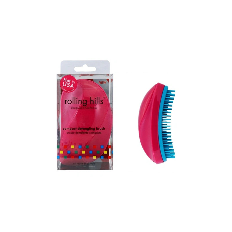 Rolling Hills Rolling Compact Detangling Brush Dark Pink
