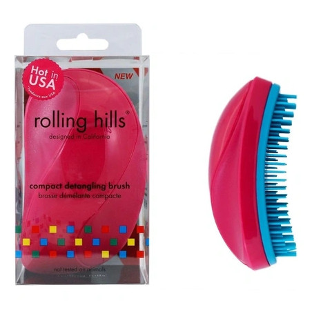 Rolling Hills Rolling Compact Detangling Brush Dark Pink