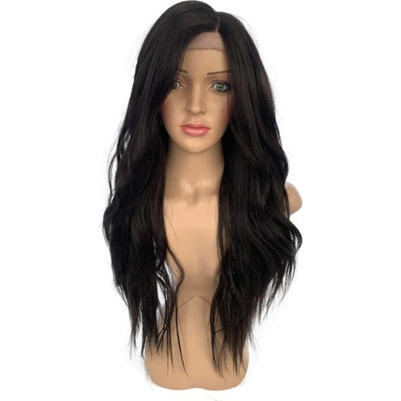 Sleek Lace Front Wig 27 Side-Part Long Curly Wave Synthetic