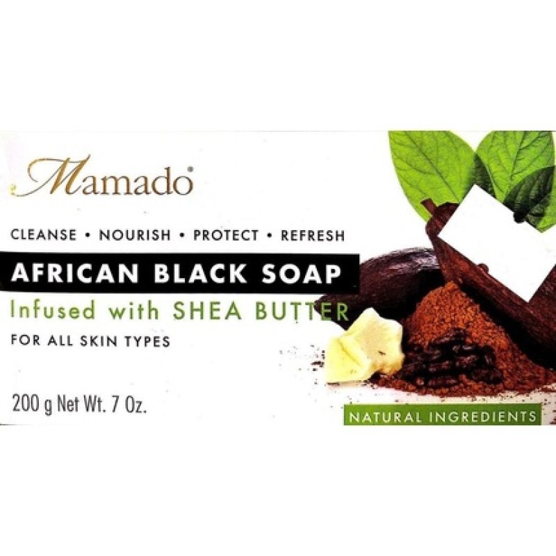 Mamado African Black Soap Infused with Shea Butter 200g