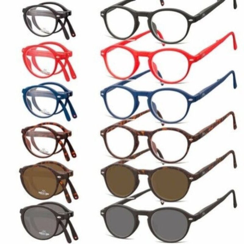 Foldable Reading Glasses Montana MR66 Spring Hinge Strengths 1.00 to 3.50