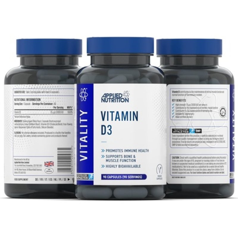 Applied Nutrition Vitamin D3 3000 IU 75g High Strength for Immune Support