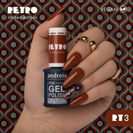 Andreia Professional The Gel Polish Solvent Free Gel RETRO Limited Collection Colour RT3 Timeless Terracotta Brown