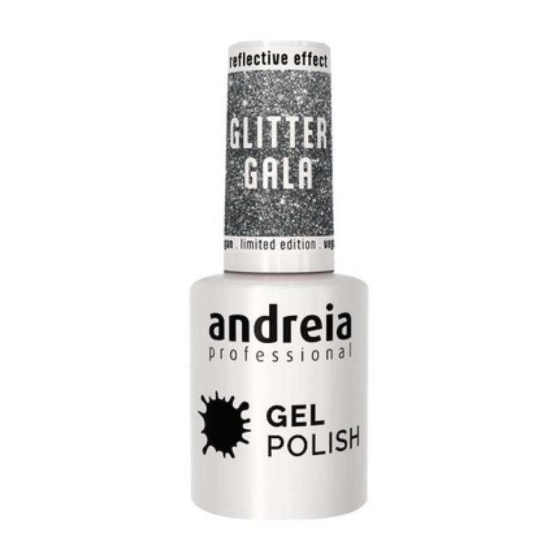 Andreia Glitter Gel Polish for UV/LED Lamp Color GG1 Silver Gray 10.5ml