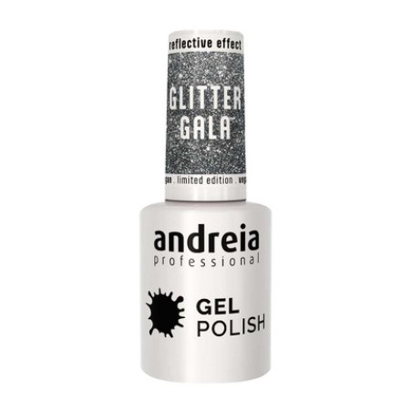 Andreia Glitter Gel Polish for UV/LED Lamp Color GG1 Silver Gray 10.5ml