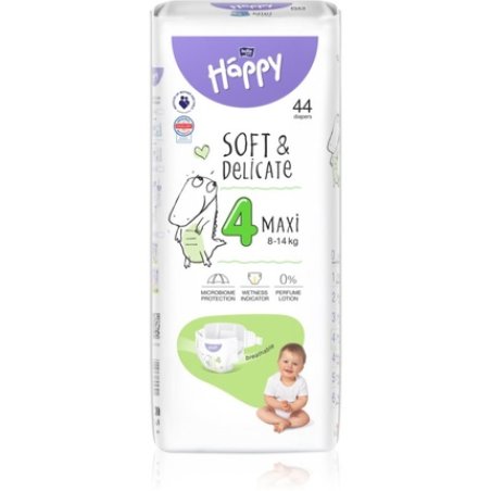 BELLA Baby Happy Soft&Delicate Size 4 Maxi Disposable Diaper - 8-14 kg, 44 pcs