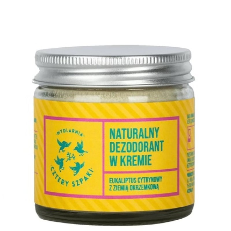 Mydlarnia Cztery Szpaki Natural Cream Deodorant Eucalyptus Lemon With Diatomaceous Earth 60ml
