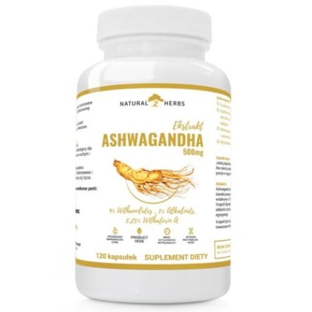 Ashwagandha 500mg 9% Withanolides Indian Ginseng Extract 120 Capsules