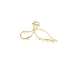 Ecarla Metal Hair Clip In Bow Shape, Gold