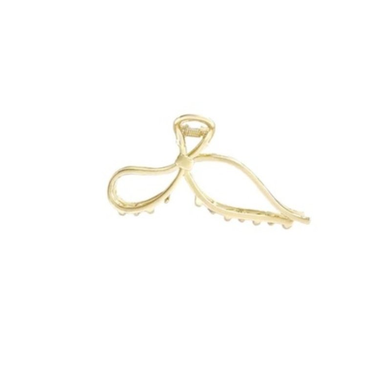 Ecarla Metal Hair Clip In Bow Shape, Gold