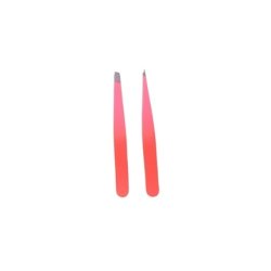 Ecarla Set of 2 Cosmetic Tweezers for Eyebrow Adjustment 9.5cm Ombre Coral - Pack of 2