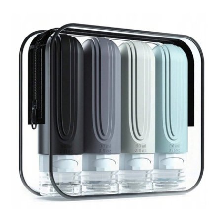Ecarla Silicone Travel Containers Set In Shades Of Gray, 4x90 Ml
