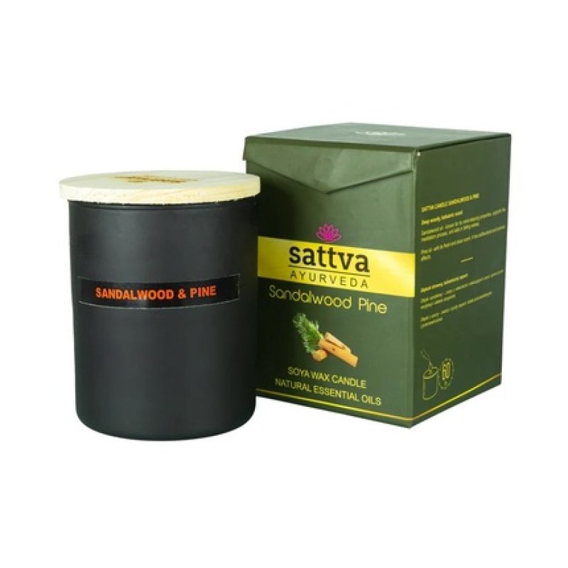 Sattva Ayurveda Sandalwood And Pine Scented Candle 200g