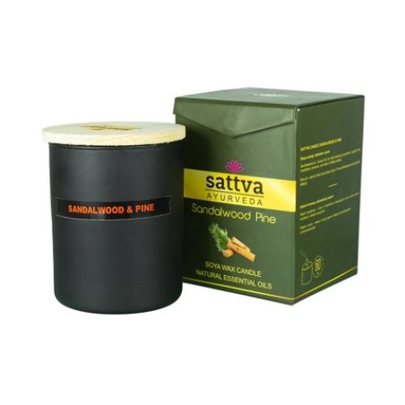 Sattva Ayurveda Sandalwood And Pine Scented Candle 200g