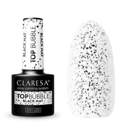 Claresa Nail Top Bubble Black Matte No Wipe UV LED