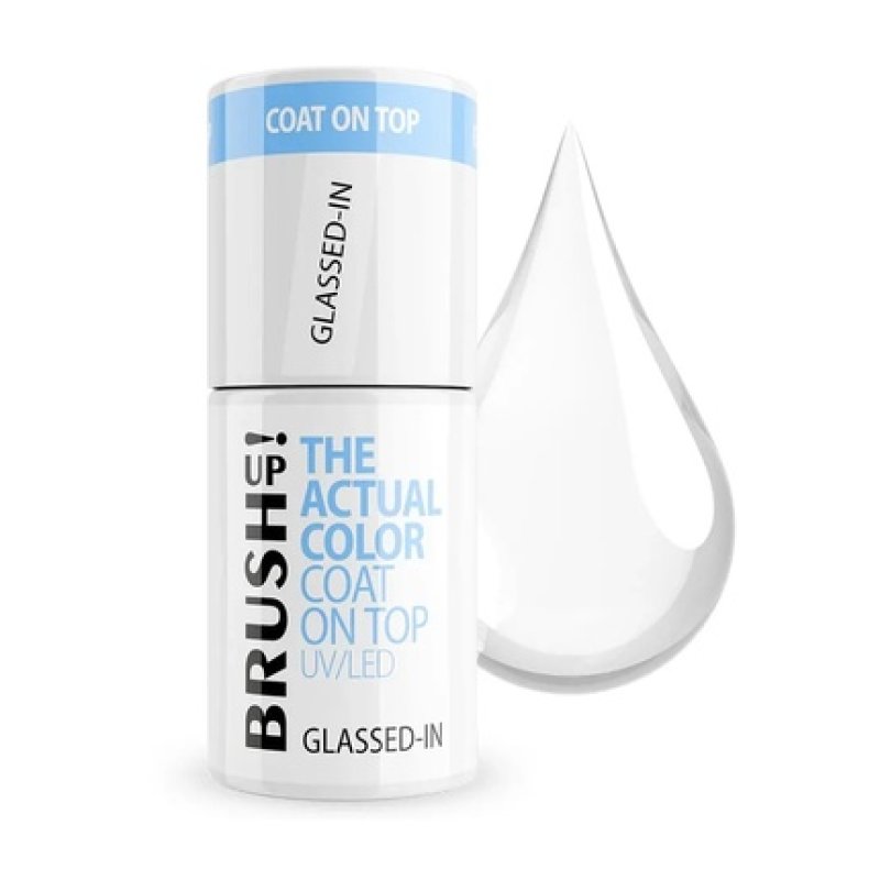 Brushup The Actual Color Coat On Top Uv Led Hybrid Top Coat Glassed In 5g