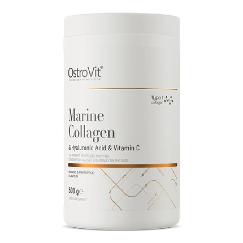 Ostrovit Marine Collagen Hyaluronic Acid Vitamin C Dietary Supplement Mango And Pineapple 500g