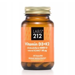 Labs212 Vitamin D3 K2 Dietary Supplement 60 Capsules