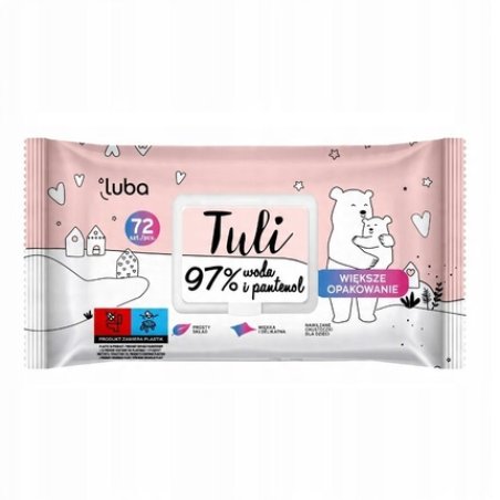 Luba Tuli Moisturizing Wipes For Children With Water And Panthenol - 72 Pieces
