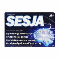 Sesja Ginkgo Biloba Ginseng Brahmi Caffeine Memory Concentration 50 Tablets