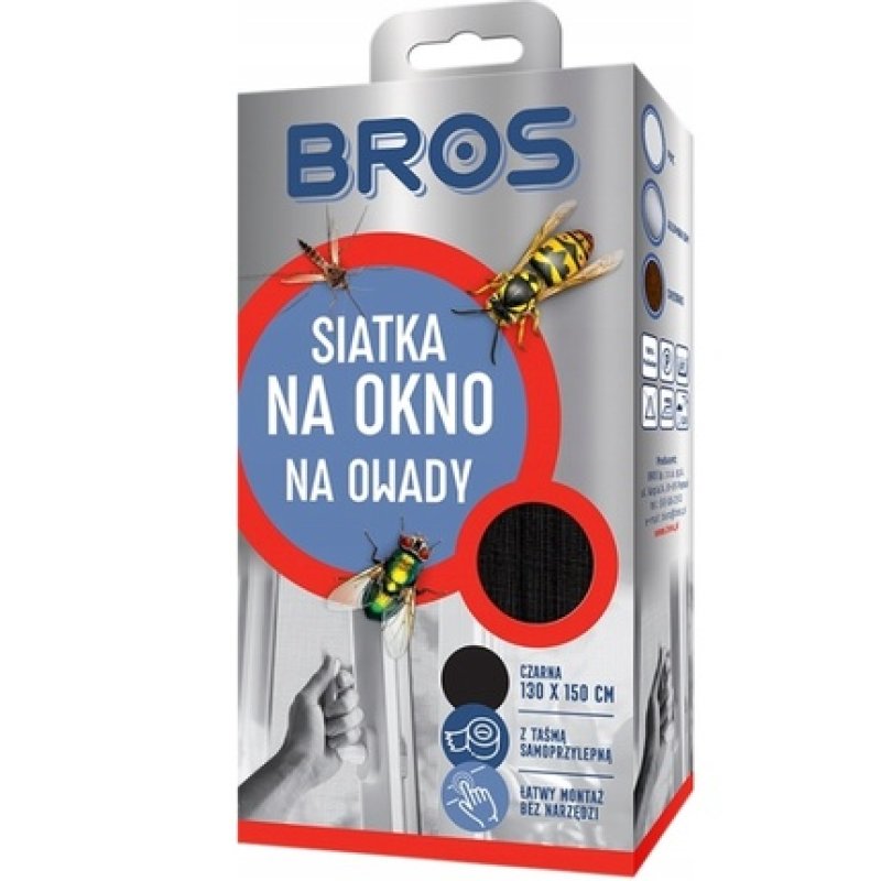 Bros Insect Window Net 130x150cm Black 1 Piece