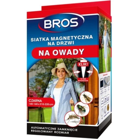 Bros Magnet Fly Screen Door Net Mosquito Net Magnetic Closure Curtain 160x220 Black