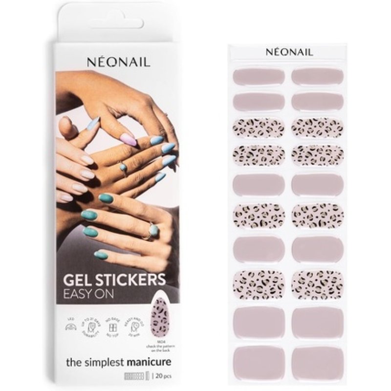 NEONAIL UV Gel Stickers Easy On M04 Beige 15 Patterns Nail Stickers Nail Polish Strips Gel Nail Stickers Nail Stickers