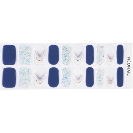 NEONAIL UV Gel Stickers Easy On M10 Blue Glitter 15 Patterns Nail Stickers Nail Polish Strips Gel Nail Stickers Nail
