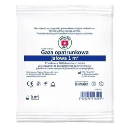 Abc First Aid Kit Sterile Dressing Gauze - 17-Threaded, 1 M2, 1 Piece - Long-Life