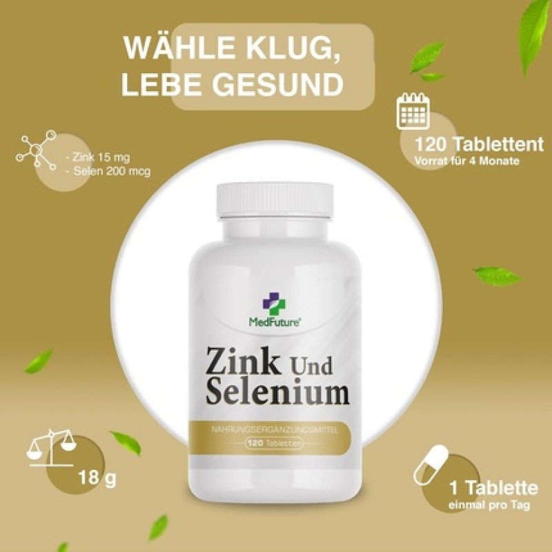 Zinc Chelate 15mg Organic Selenium 200µg 120 Tablets