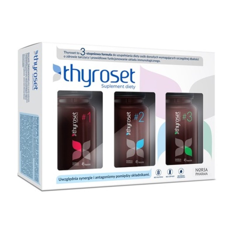 Norsa Pharma Thyroset Dietary Supplement Set 1, 2, 3 - 135 Capsules