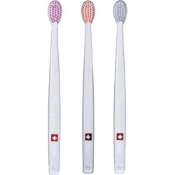 TELLO 3940 Adult Medium Swiss Toothbrush for Gentle Cleaning with Ergonomic Handle 3 Count - Pack of 3