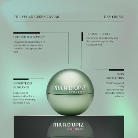 The Vegan Green Caviar Day Cream by Mila D'Opiz for Women 1.69 Oz