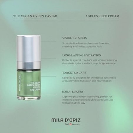 The Vegan Green Caviar Ageless Eye Cream by Mila D'Opiz for Women 0.51 Oz