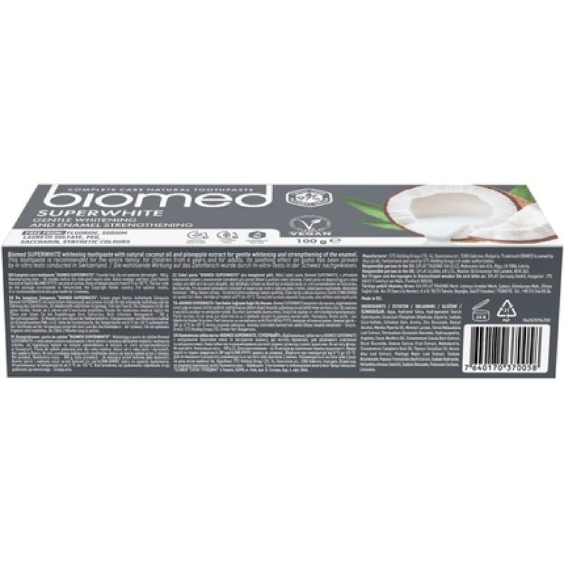Biomed Superwhite 97% Natural Whitening Toothpaste Enamel Strengthening