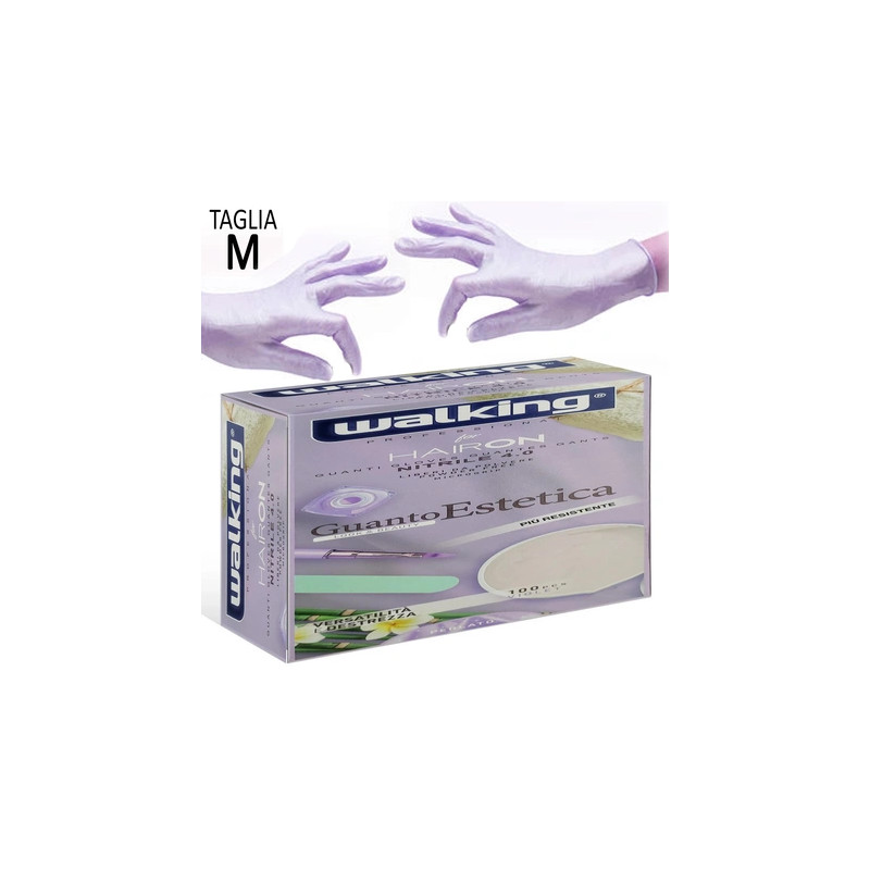 Walking Nitrile Gloves For Beauty Pearl Purple - 100 Pieces