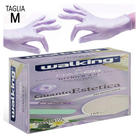 Walking Nitrile Gloves For Beauty Pearl Purple - 100 Pieces