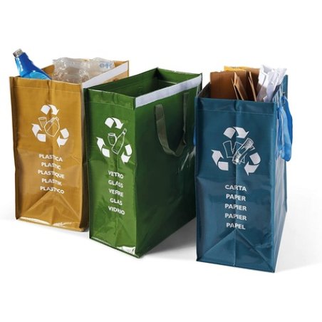 Perfetto 0468d Set Of 3 Soft Containers For Paper, Glass, Plastic 1