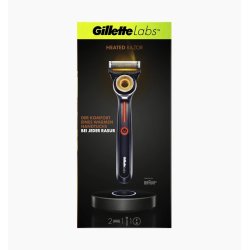 Gillette Labs Heated Razor for Men 1 Handle 2 Blades with Premium Magnetic Dock and Charging Case