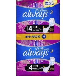 Always Platinum Secure Night Sanitary Napkins 7 Count