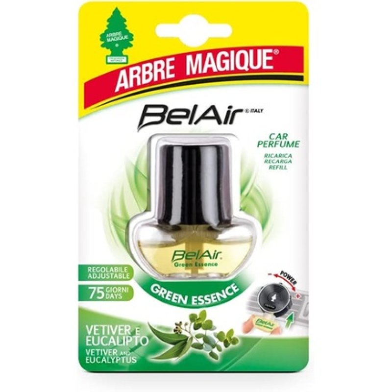 Arbre Magique Belair Car Refill Liquid With Clip Green